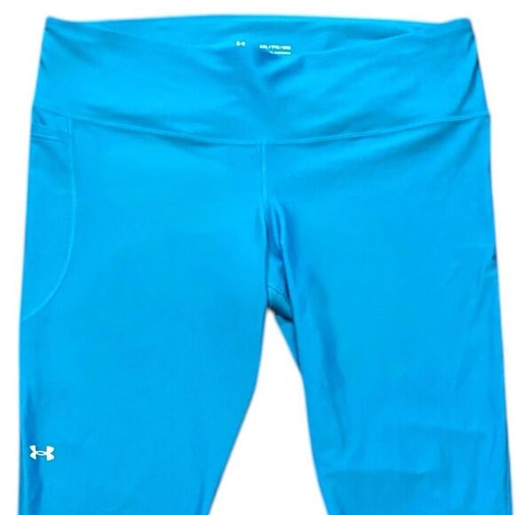 Under Armour UA Blue HeatGear High No-Slip Waistband Ankle Leggings Size XXL - Picture 5 of 11